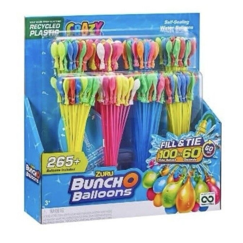 Zuru Bunch O Balloons Crazy 265+ Rapid-Filling Self-Sealing Water Balloons